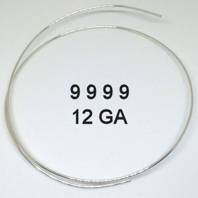 Silver Super Fine 9999 Round Wire Ga 12 (per ft) super fine silver, .9999, 9999 wire, 999 wire, colloidal silver, rods, sheet silver, sterling, sterling sheet, silversmithing, 925, silver plate